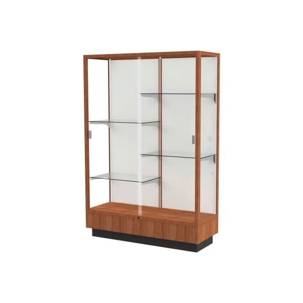 Waddell Display Case Of Ghent Heritage Display Case Danish Walnut, Fabric Back 48"W x 18"D x 70"H 891M-PB-W - main